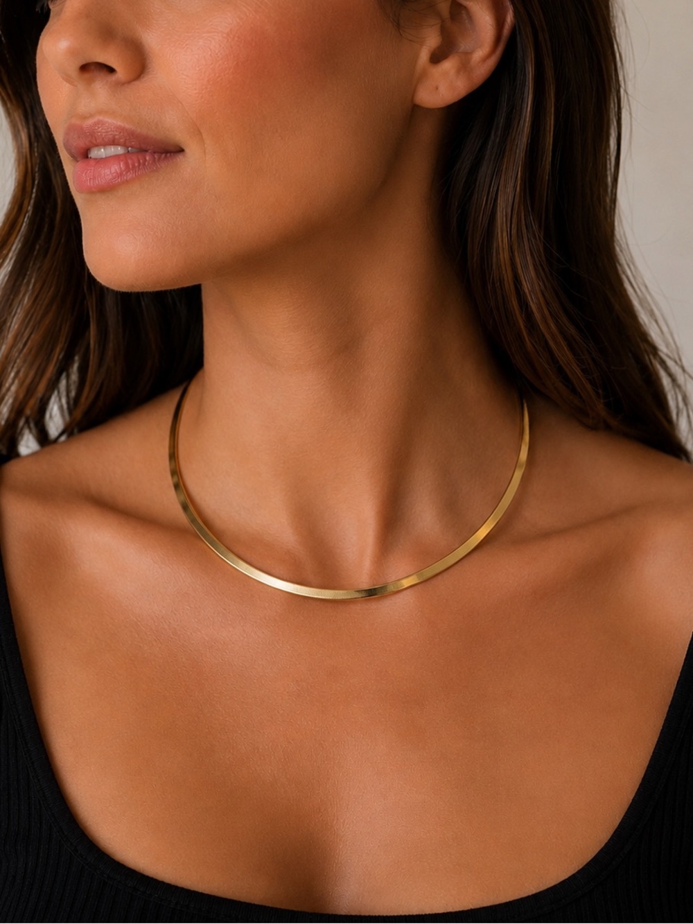 Charles Albert Gold Tone Oval Collar Necklace | Estate Find Jewelry